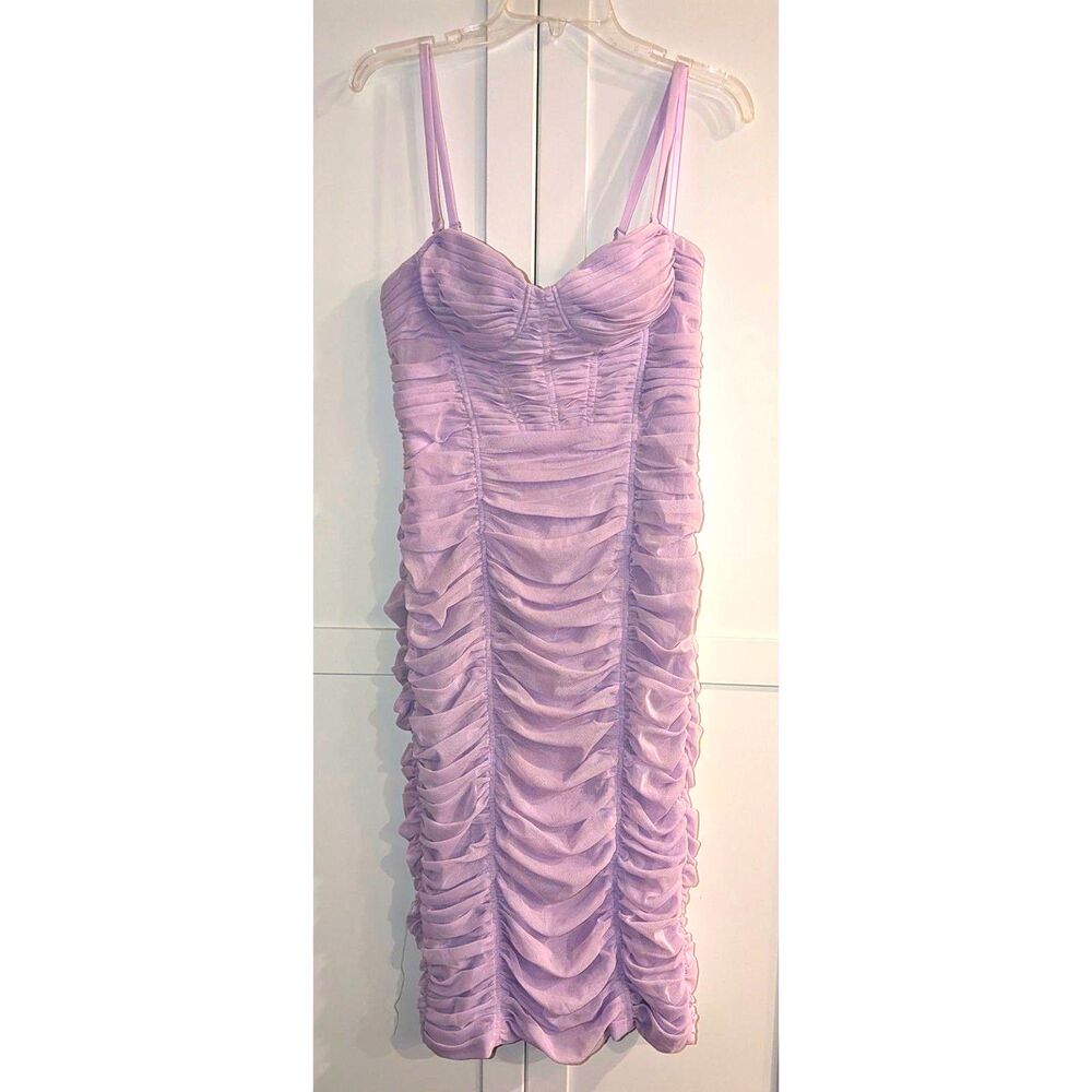 NWT BCBG MAXAZRIA Sweetheart Neck Sleeveless Midi Evening Dress Size 10 Lilac